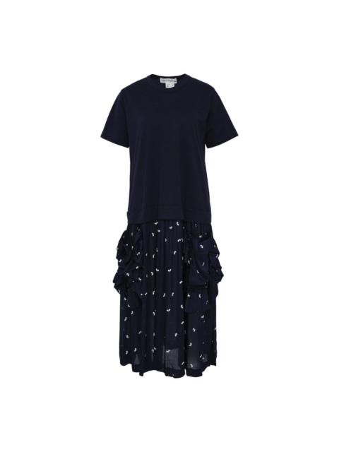 Comme des Garçons GIRL Side Frills Leaf Pattern Dress