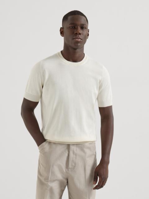 Brunello Cucinelli Cotton lightweight knit T-shirt with contrast details