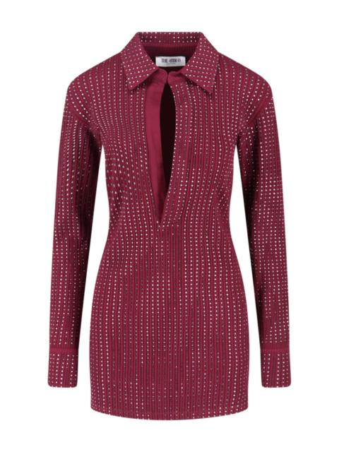 THE ATTICO RHINESTONE MINI DRESS