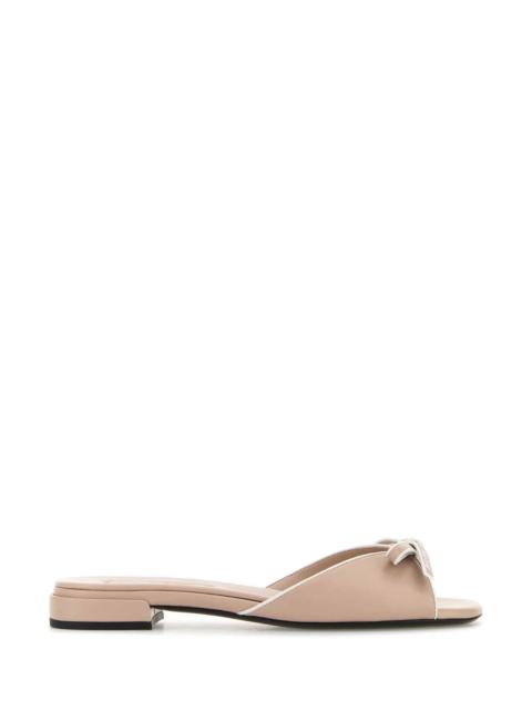 Miu Miu Miu Miu Women Light Pink Nappa Leather Slippers