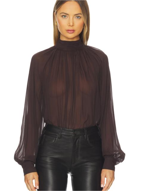 NICHOLAS Solene Long Sleeve Mock Neck Blouse