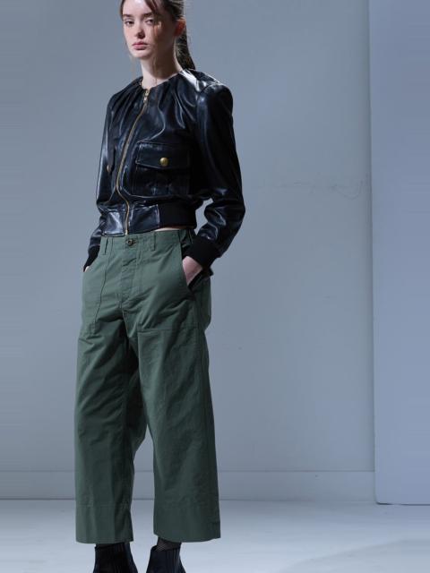 R13 PLEATED NECK LEATHER JACKET