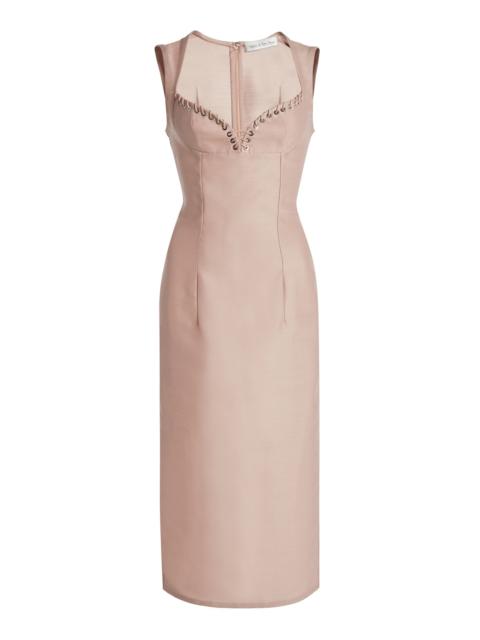 LUDOVIC DE SAINT SERNIN New Robin Wool Midi Dress pink