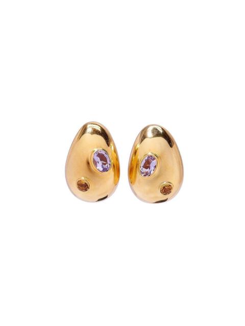 LIZZIE FORTUNATO Studded Gold Mini Arp Earrings
