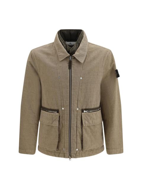 Stone Island Stone Island Padded Cotton Wool-blend Jacket Biscuit