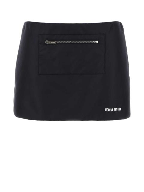 Miu Miu Miu Miu Women Navy Blue Nylon Mini Skirt