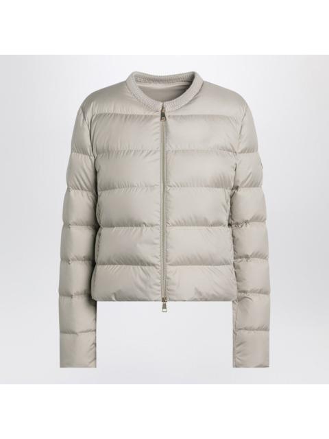 Moncler Light Beige Short Zip-Up Puffer Jacket Women
