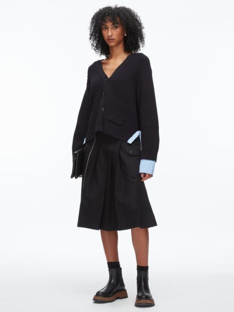 3.1 Phillip Lim Cable Mix Boyfriend Cardigan