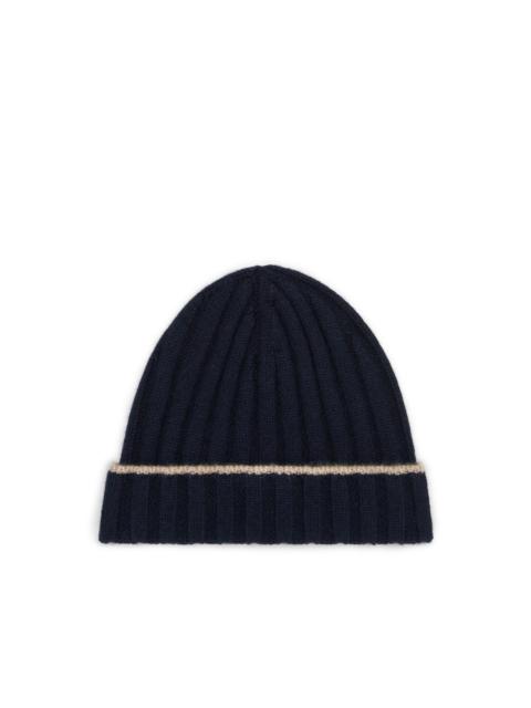 Brunello Cucinelli Brunello Cucinelli Cashmere rib knit beanie in Navy Blue at Nordstrom
