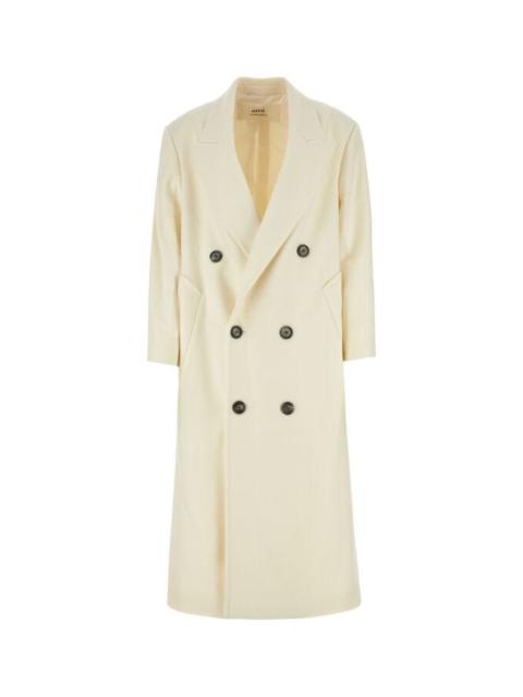 Ami Women Ivory Wool Blend Oversize Coat