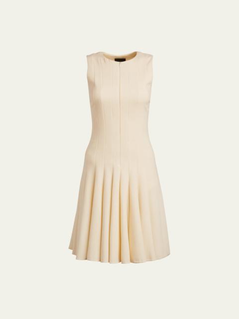 Sleeveless Zip-Front Seamed A-Line Dress