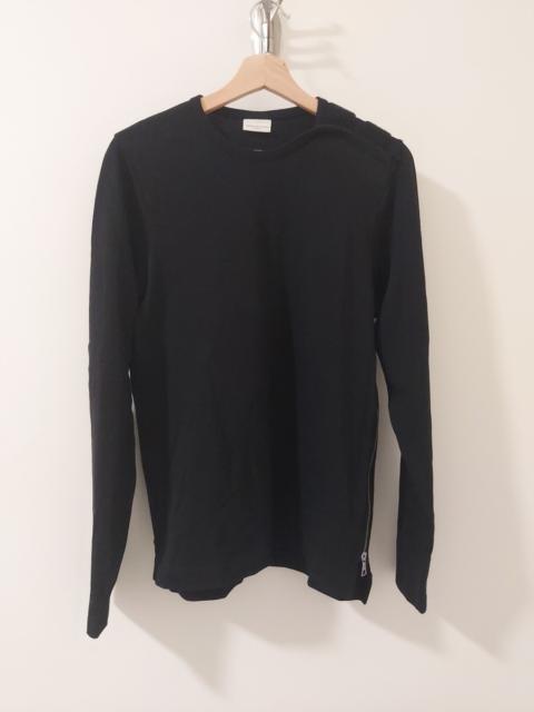 Dries Van Noten SS13 Shoulder Velcro Side Zip Black Sweatshirt