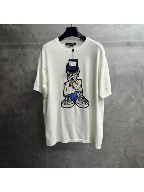Louis Vuitton Louis Vuitton White Short-Sleeve Crewneck T-Shirt with Cartoon Print