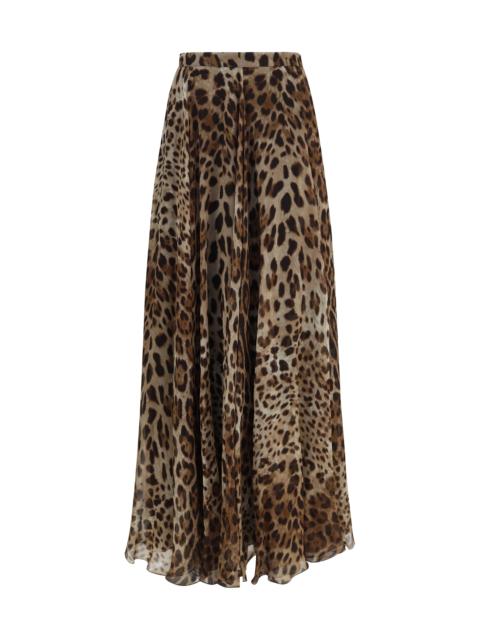 Dolce & Gabbana Dolce & Gabbana Leopard-print Chiffon Skirt Multicolor