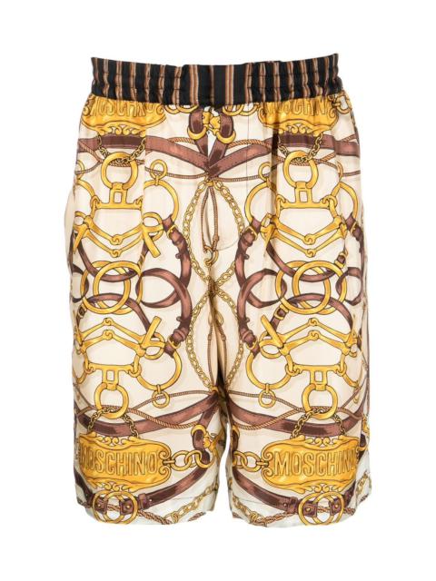 Moschino TEDDY-PRINT SILK SHORTS