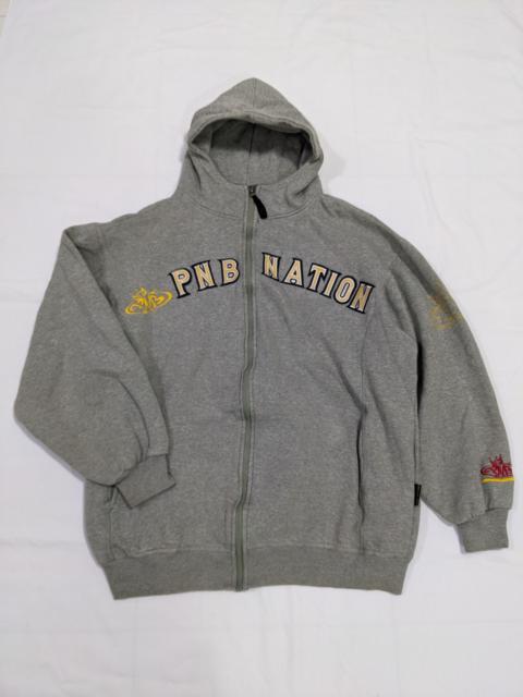 Other Designers Vintage - PNB NATION Hip Hop Graffiti Gray Hooded Zip Up Jacket