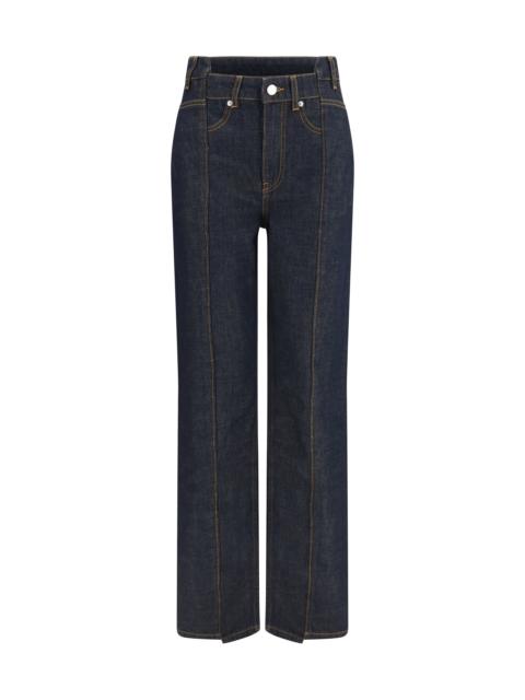 GANNI Ganni Women Slub Denim Fold Jeans