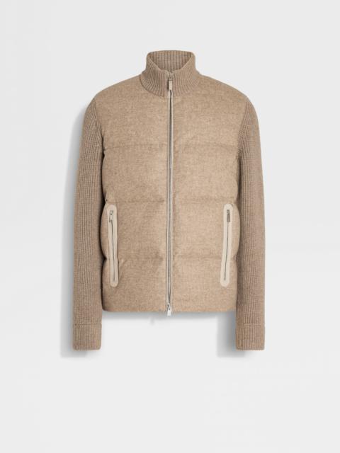 LIGHT TAUPE MULTIMÉLANGE OASI CASHMERE FULL ZIP BLOUSON