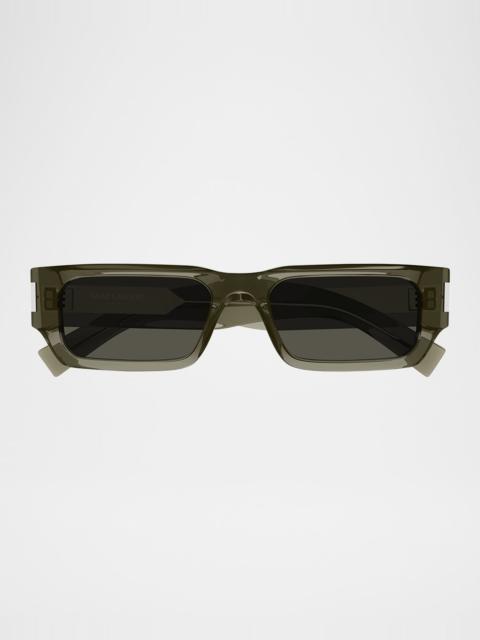 SAINT LAURENT Men's SL 660 Acetate Rectangle Sunglasses