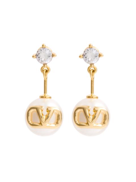 Valentino VLogo faux pearl-embellished drop earrings