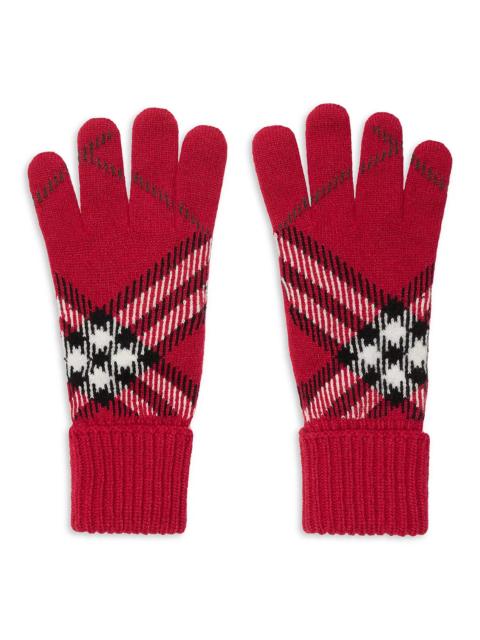 Burberry Check Cashmere Blend Gloves - Exclusive