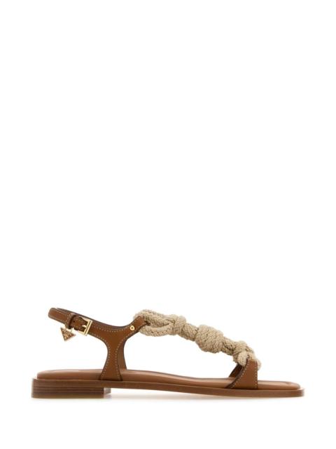 Prada Prada Women Two-Tone Fabric And Leather Sandals