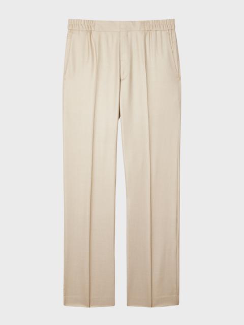 Paul Smith Light Camel Wool-Silk Elasticated-Waist Trousers