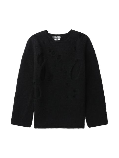 BLACK COMME des GARÇONS DISTRESSED-EFFECT WOOL JUMPER
