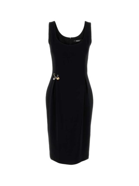 VERSACE Black Stretch Cady Dress
