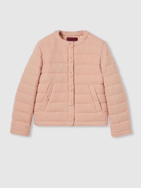 GUCCI Textured wool tweed padded jacket