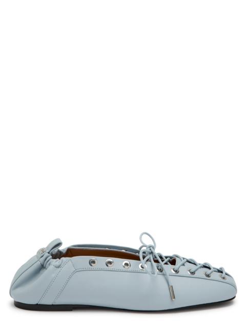 GANNI Ganni Eyelet-embellished Faux Leather Ballet Flats