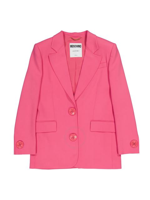 Moschino Fuschia Single-Breasted Blazer Jacket, Brand Size 40 (US Size 6)