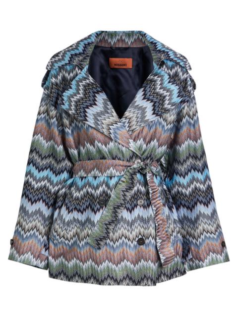 Missoni Missoni Zigzag Belted Fine-knit Trench Jacket