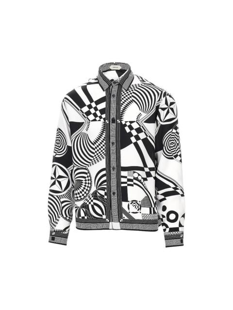 VERSACE Versace Optical Teatro Silk Twill Shirt Multicolor