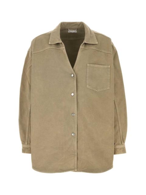Other Designers 1989 Studio Men Army Green Denim Oversize Shirt