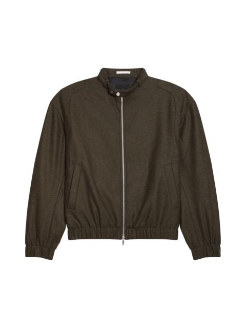 Helmut Lang Helmut Lang Wool Blend Bomber Jacket in Green Melange at Nordstrom