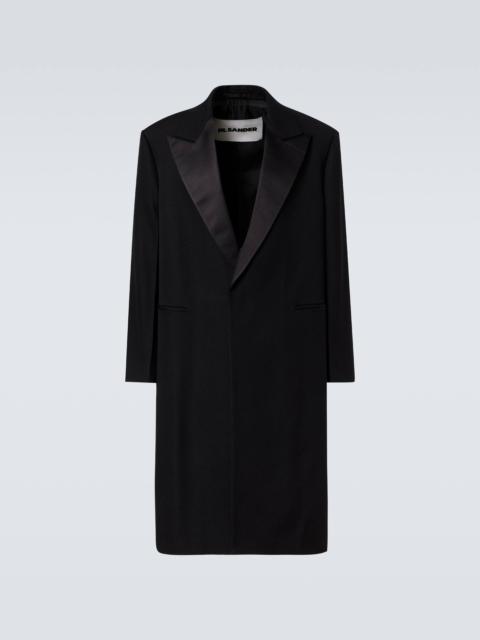 Jil Sander Silk-trimmed wool coat