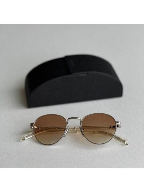 Prada Prada Women Sunglasses Silver Brown Gradient Round PRB52S 1BC80K NEW AUTHENTIC
