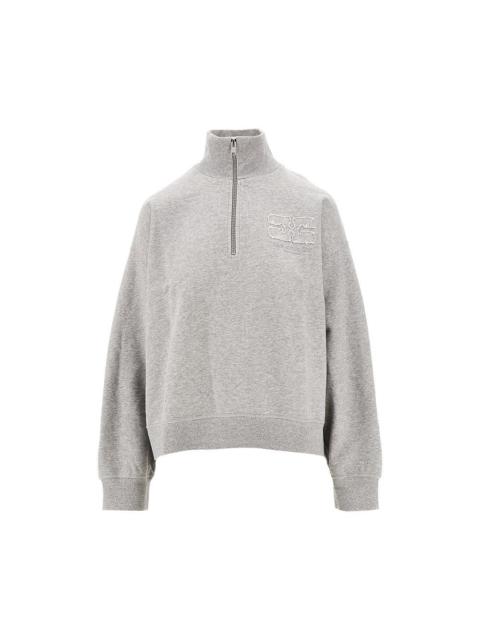 GANNI ORGANIC COTTON HALF-ZIP SWEATSHIRT