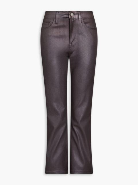 FRAME Le Crop Mini Boot metallic high-rise kick-flare jeans