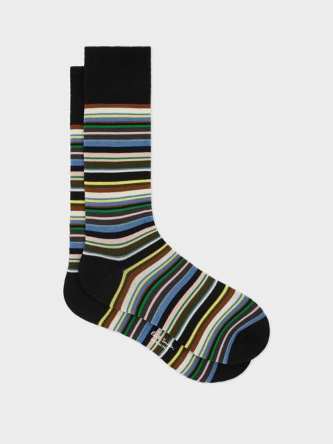 Paul Smith Black Multicolour Stripe Socks