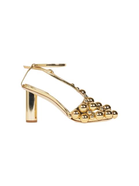 A.W.A.K.E. MODE Christine Mismatched Studded Leather Pumps metallic