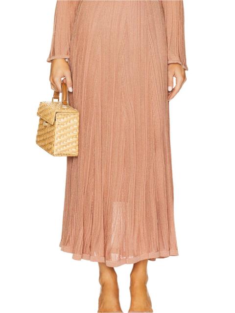 Dolce & Gabbana Long ruffled skirt in yellow rose-print