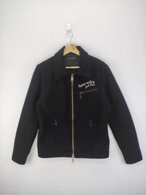 Other Designers Vintage Jack Rose Wool Jacket Embroidered Logo Zipper