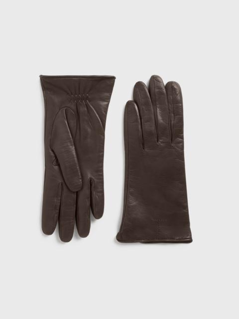 TOTEME Leather gloves brown