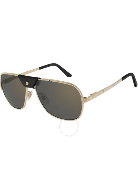 Cartier Cartier Santos de Cartier Grey Navigator Men's Sunglasses CT0165S 002 58