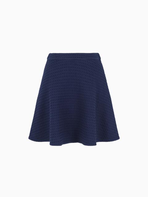 EMPORIO ARMANI Waffle-effect knit flared skirt