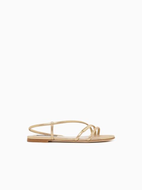 GIORGIO ARMANI FLAT SANDALS IN SPARKLING NUBUCK
