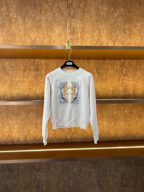 Hermès Hermès "Della Cavalleria" raglan sleeve embroidered sweatshirt - White