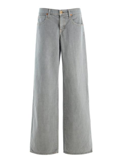 SLVRLAKE Lexi Rigid Low-Rise Wide-Leg Jeans grey